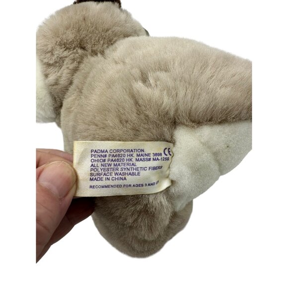 Vintage Padma Racoon Christmas Plush Candy Canes Stuffed Animal Toy‎ Flaw - Picture 9 of 10